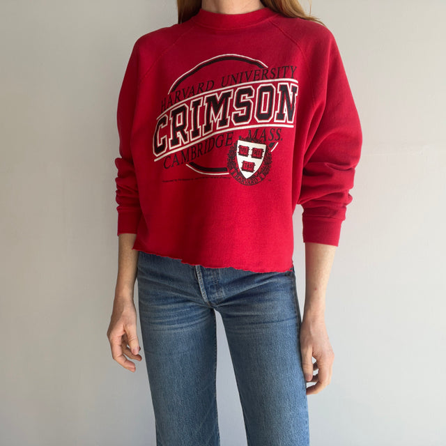 1980s Harvard University DIY Crop and "Tailored" Sweatshirt