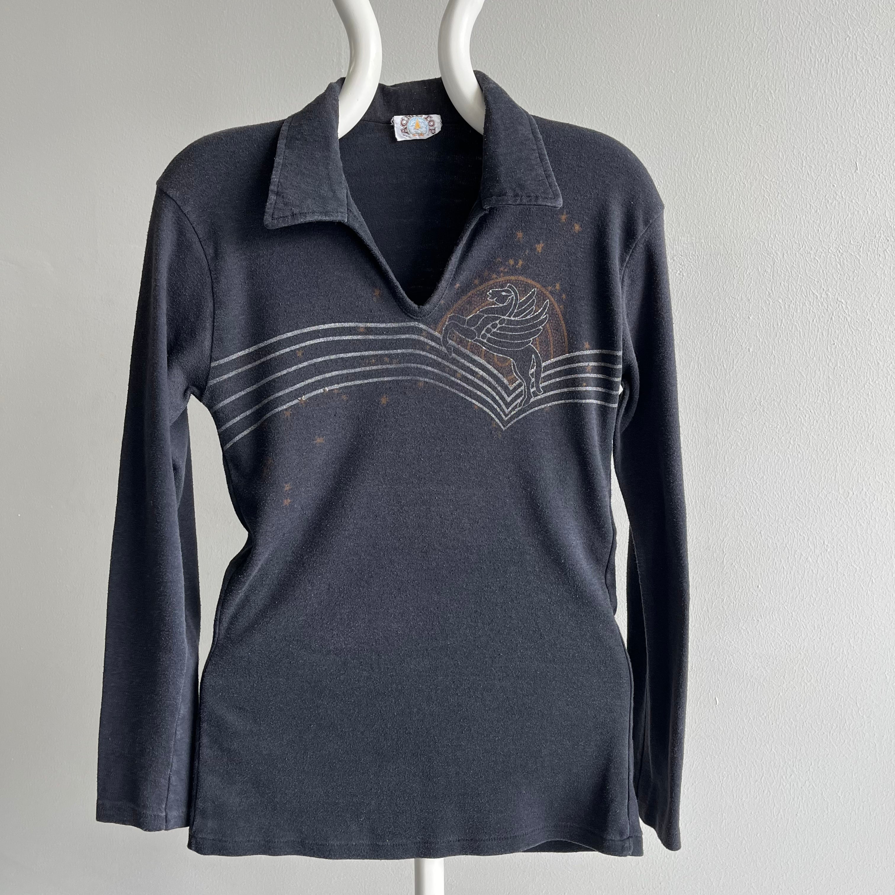 1970s Pegasus Long Sleeve Collared Shirt - WOW
