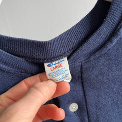 1980s Aspen Club Henley Sweatshirt by Champion Brand (USA Made)