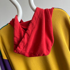 1980/90s Color Block Zip Up Hoodie - WOWZA