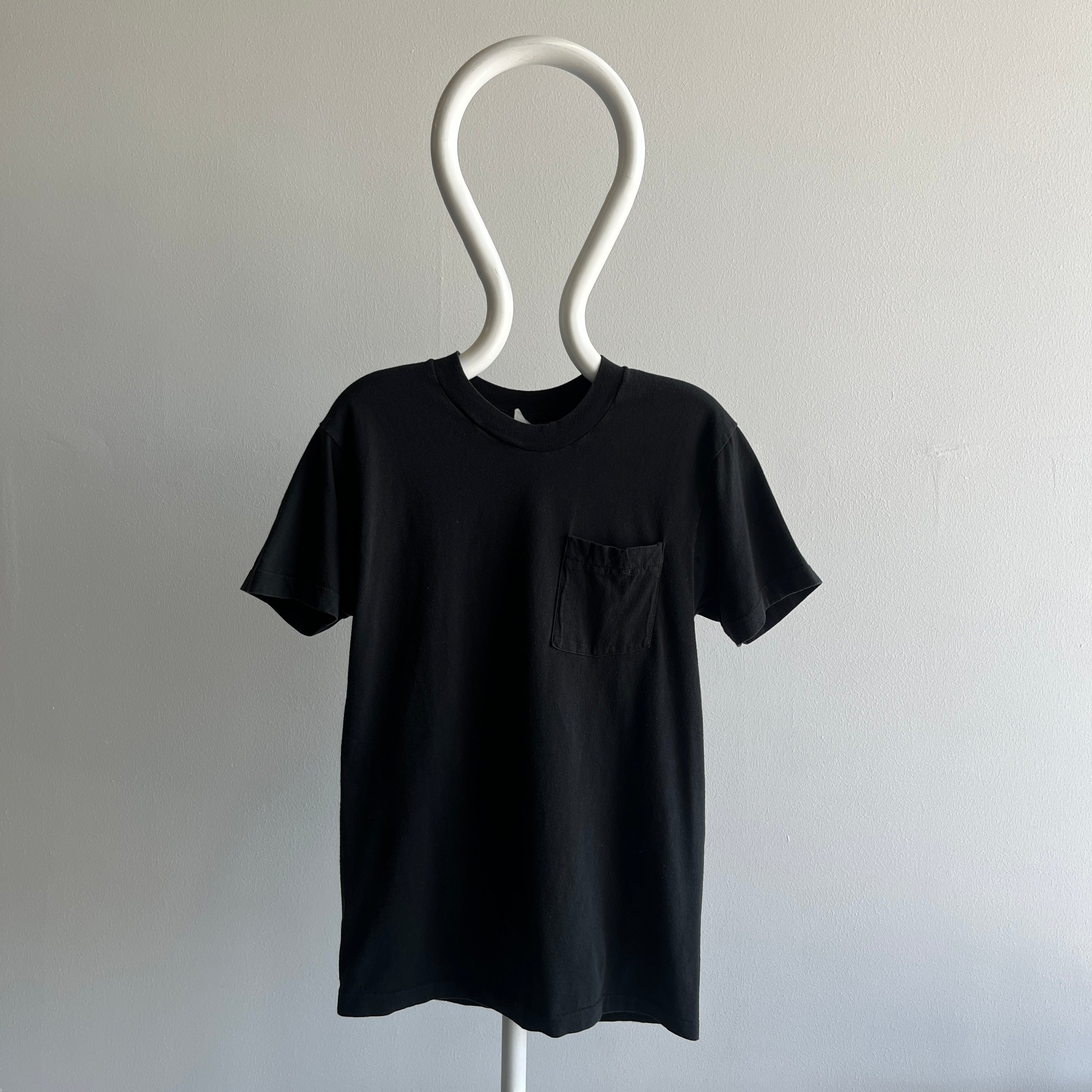 1980s Fabulous Blank Black Pocket T-Shirt