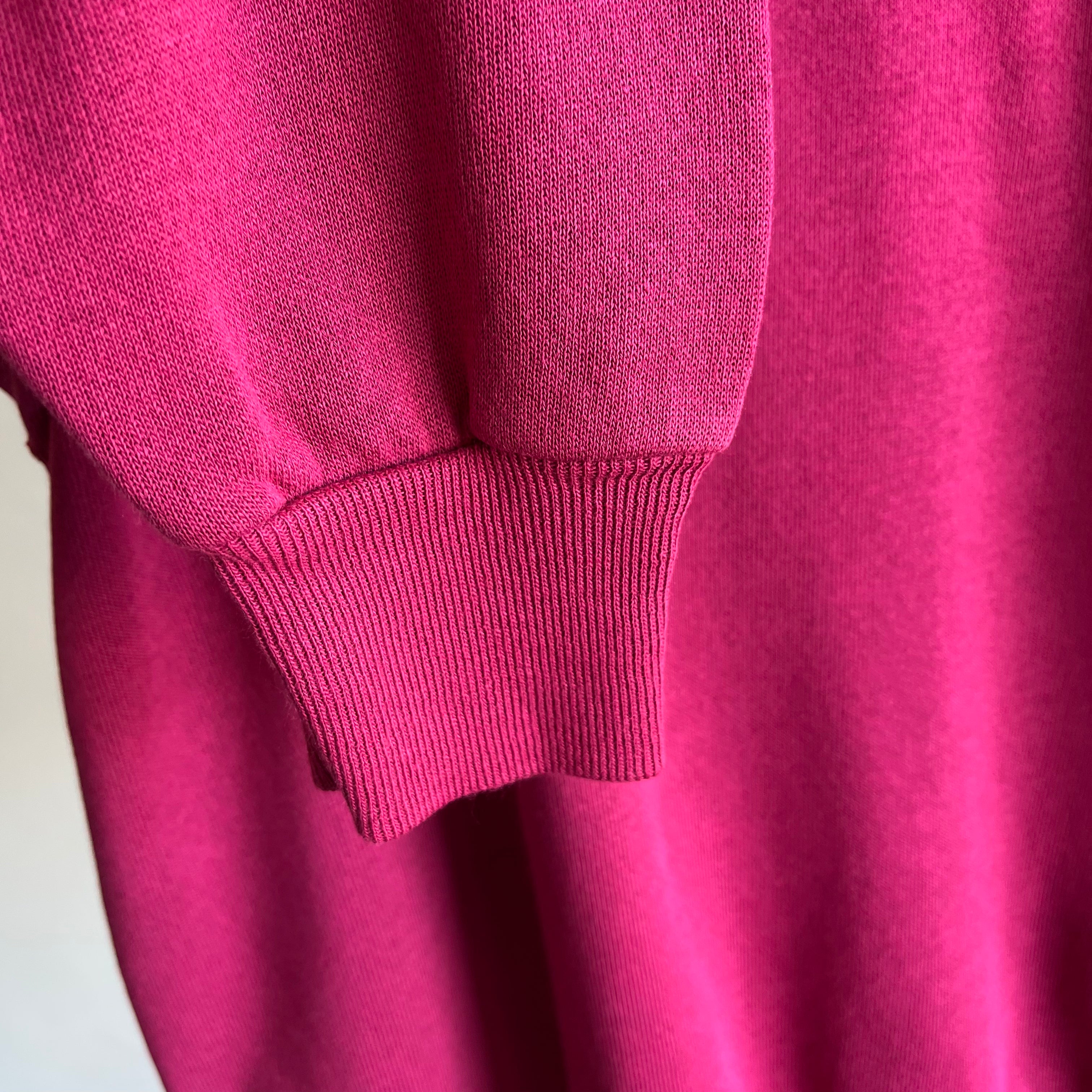 1990s Magenta Pink Raglan Medium Size