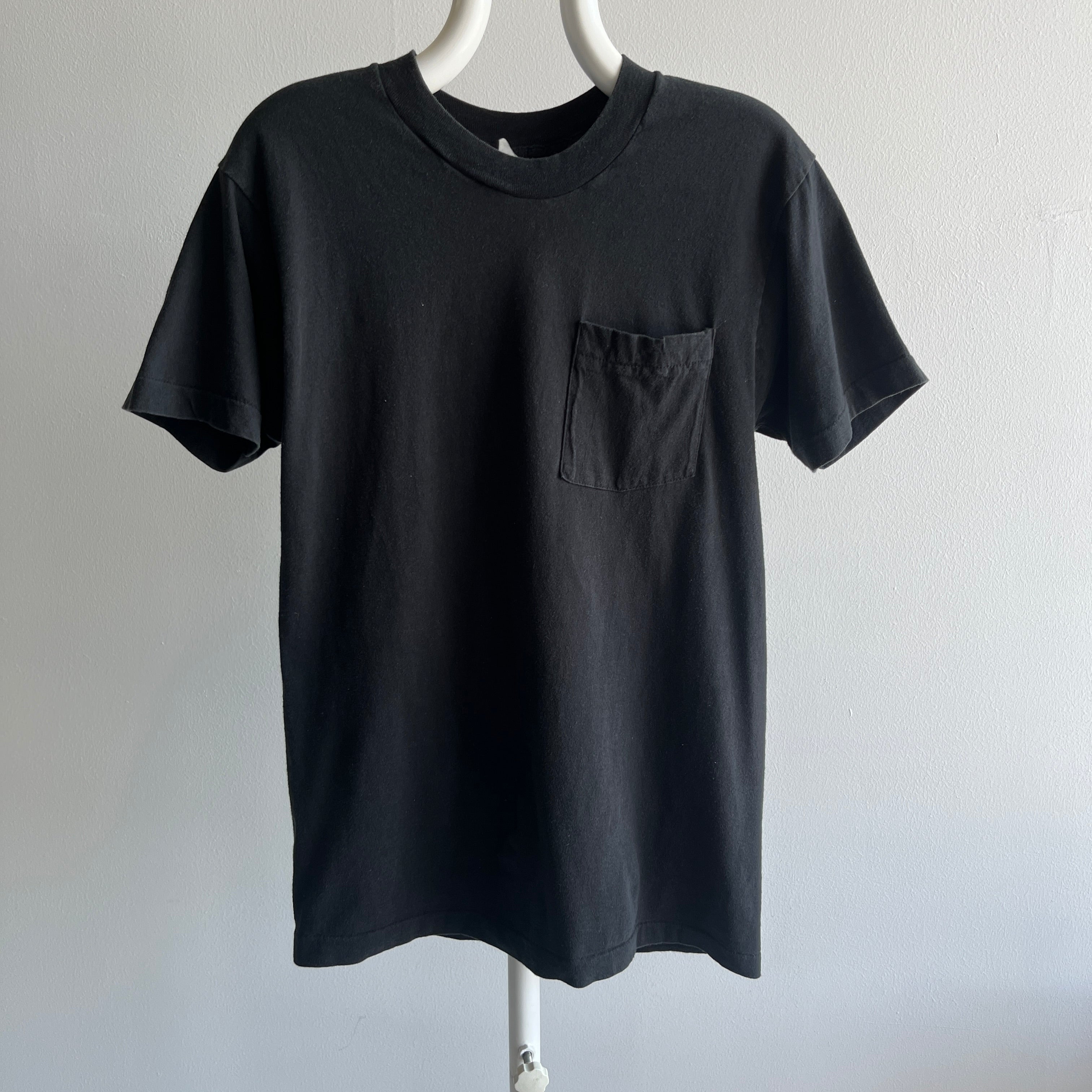 1980s Fabulous Blank Black Pocket T-Shirt