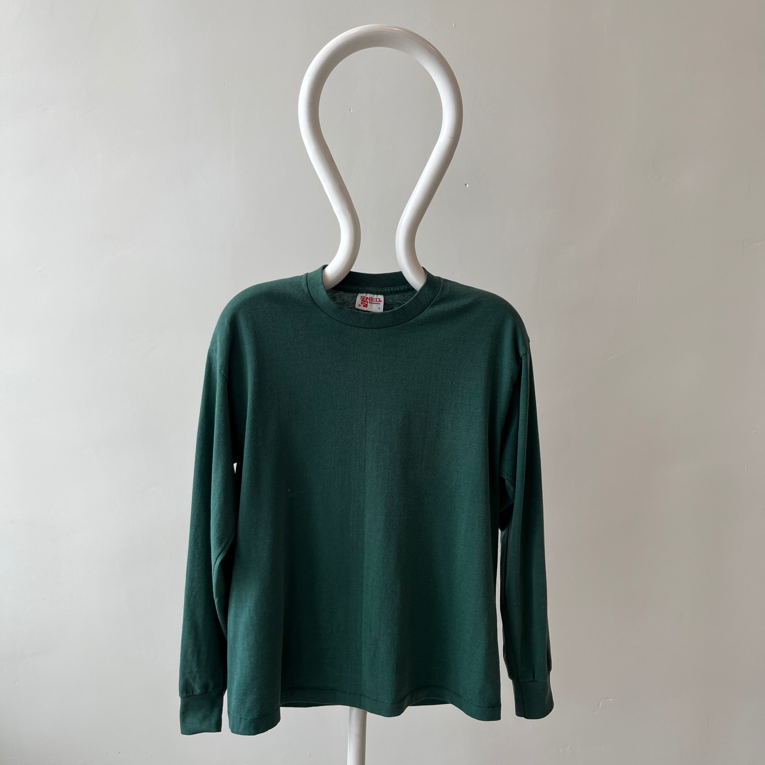 1980s Hunter/Forest Faded Green Long Sleeve by Sunbelt