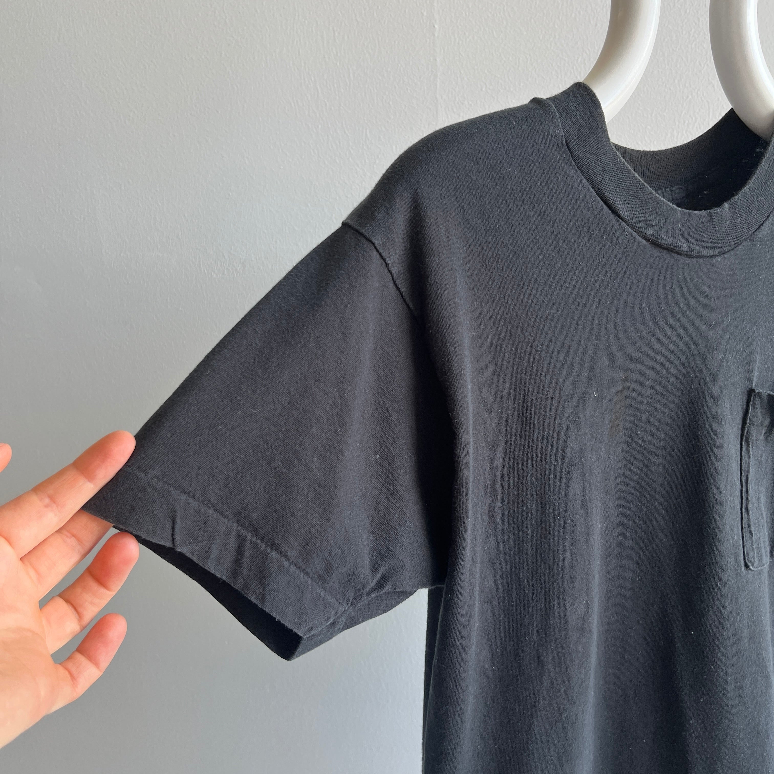 1980s Fabulous Blank Black Pocket T-Shirt