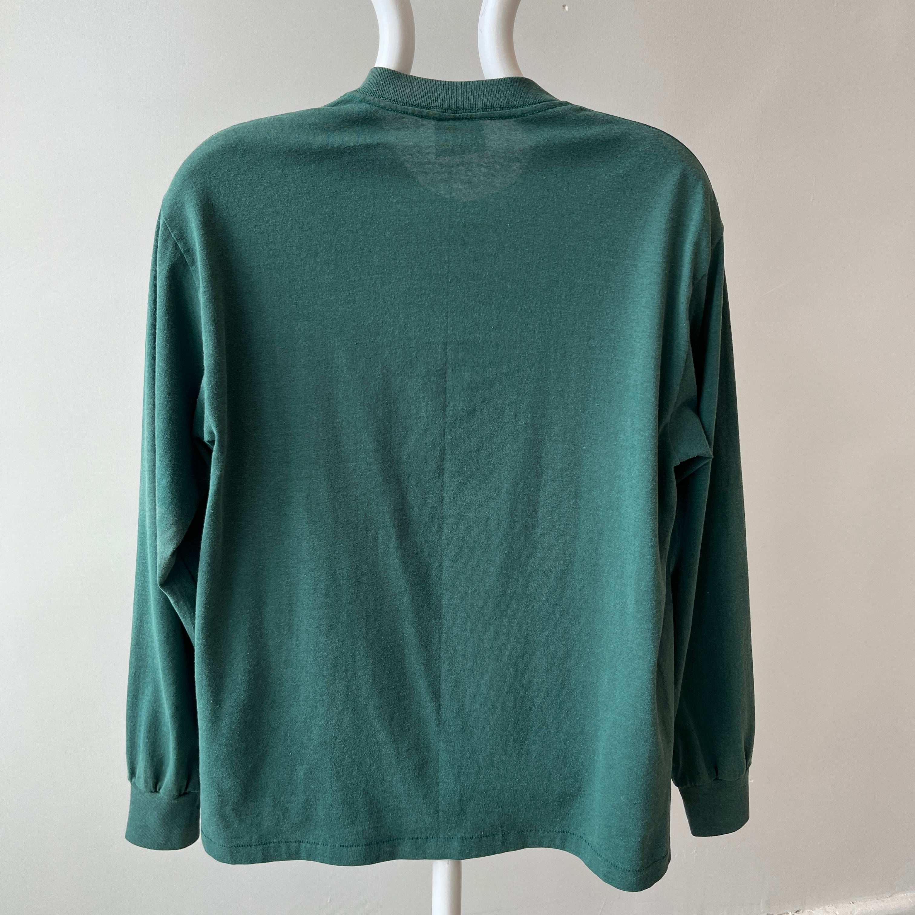 1980s Hunter/Forest Faded Green Long Sleeve by Sunbelt