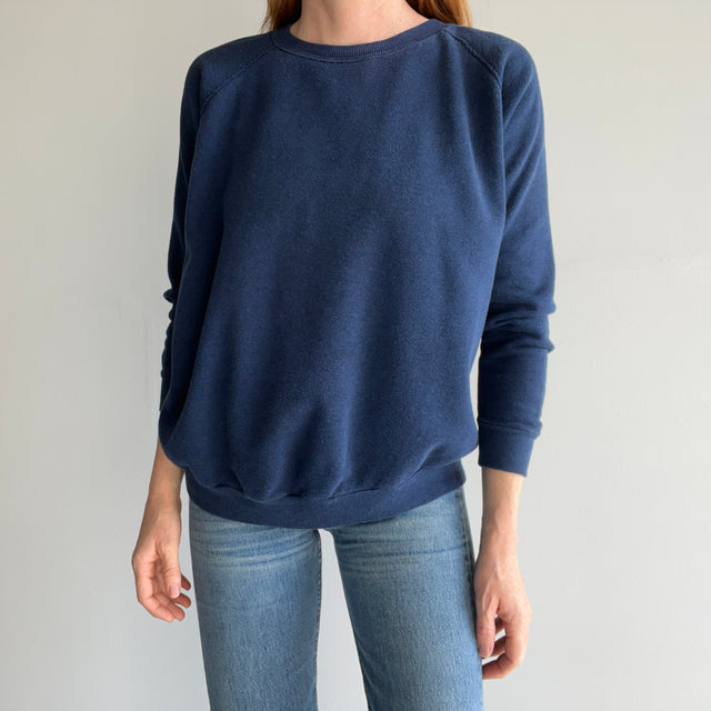 1980s Blank Navy Sweatshirt