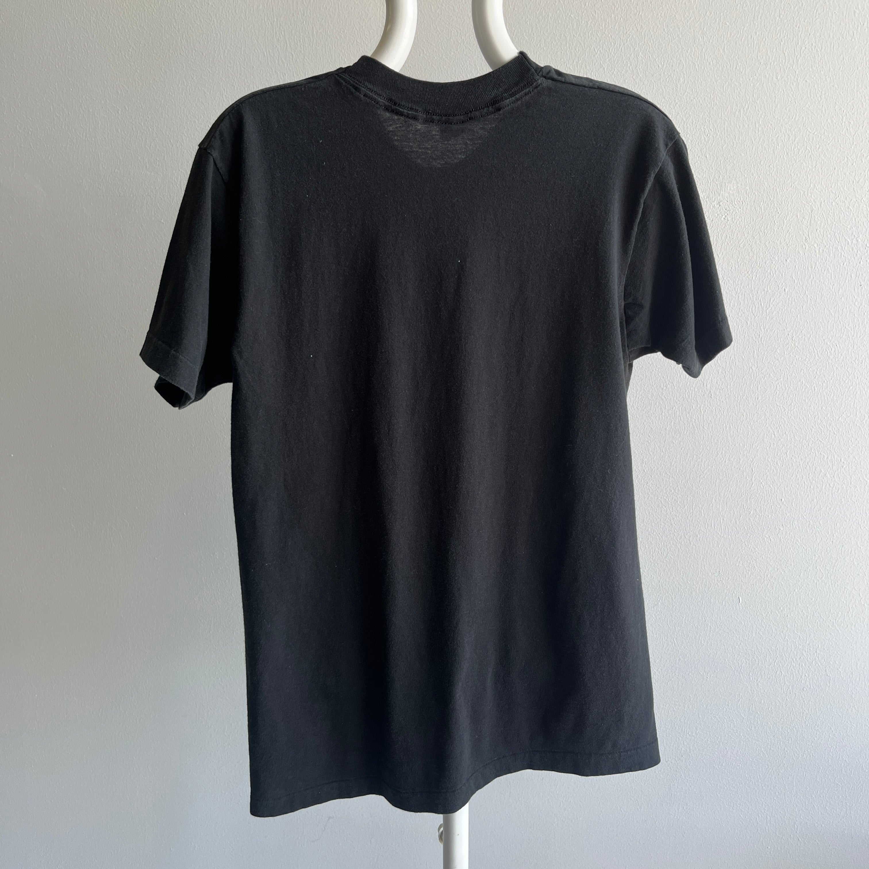 1980s Fabulous Blank Black Pocket T-Shirt