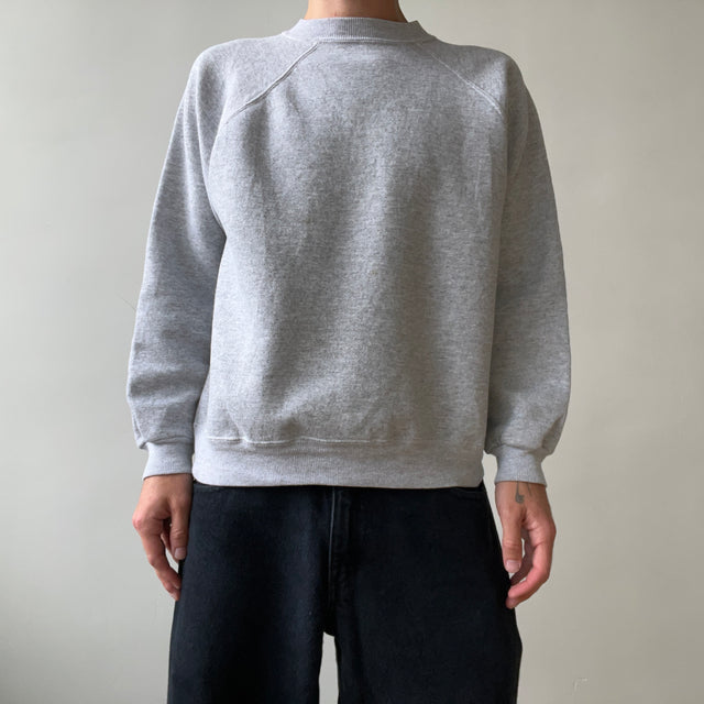 1990s Blank Grey Raglan Sweatshirt - !!!!!!
