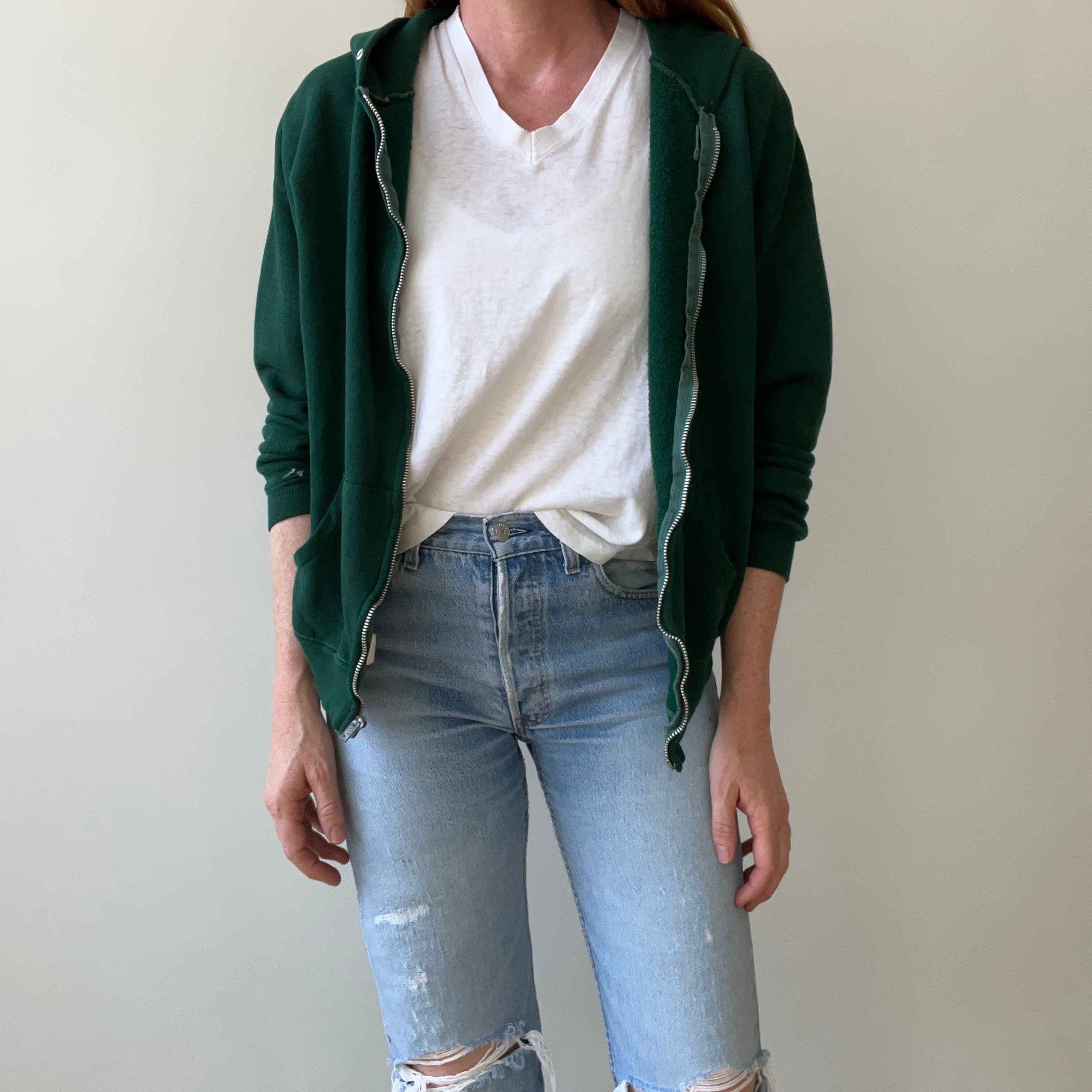 1970s Green Zip Up Hoodie - RARE!!!