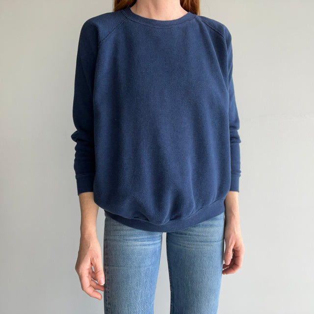 1980s Blank Navy Sweatshirt