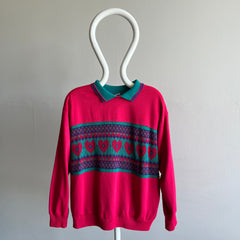 1980s Chic Grandma Polo Knit Sweatshirt