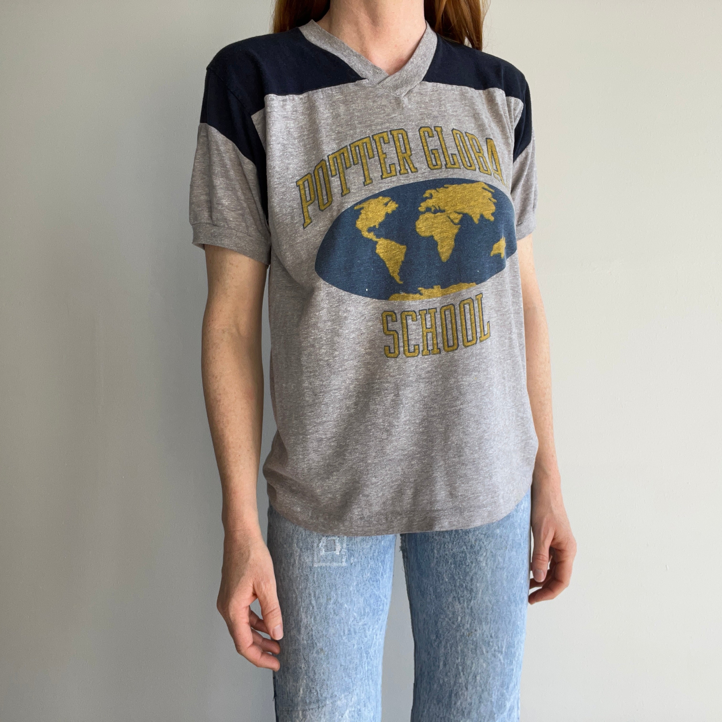 1970s Potter Global School Football T-Shirt by Champion