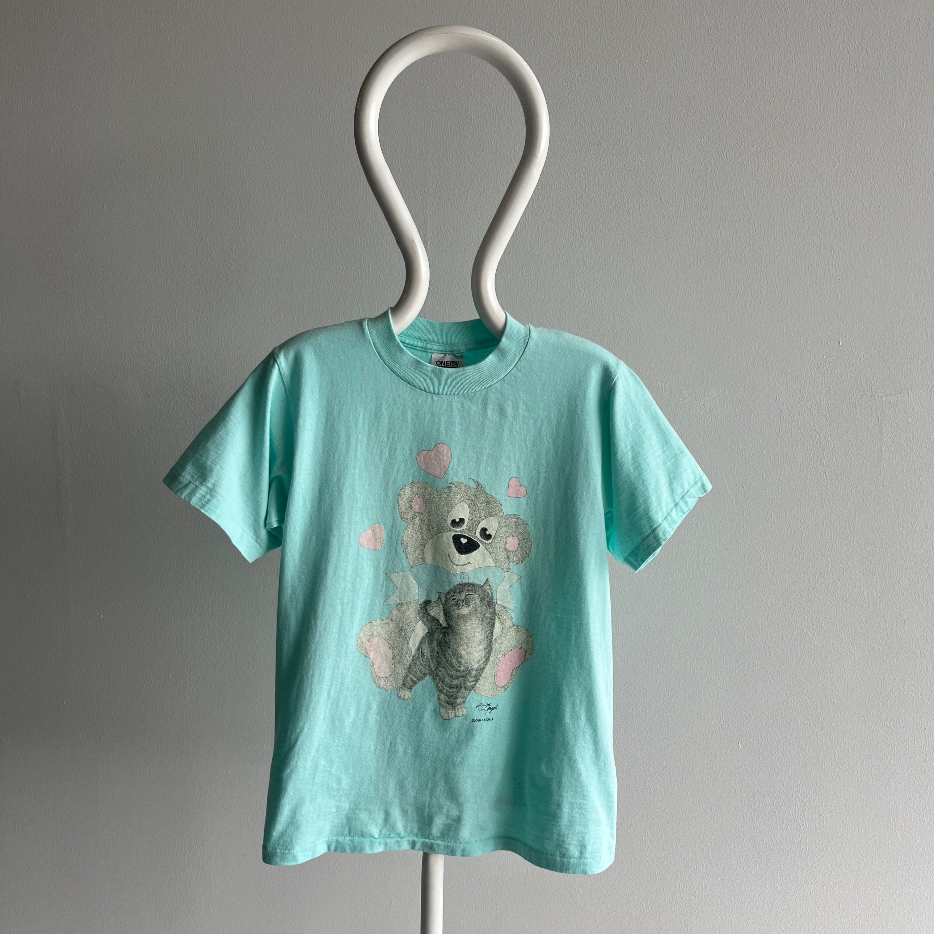 1980/90s Teddy Bear and Sweet Little Kitten T-Shirt