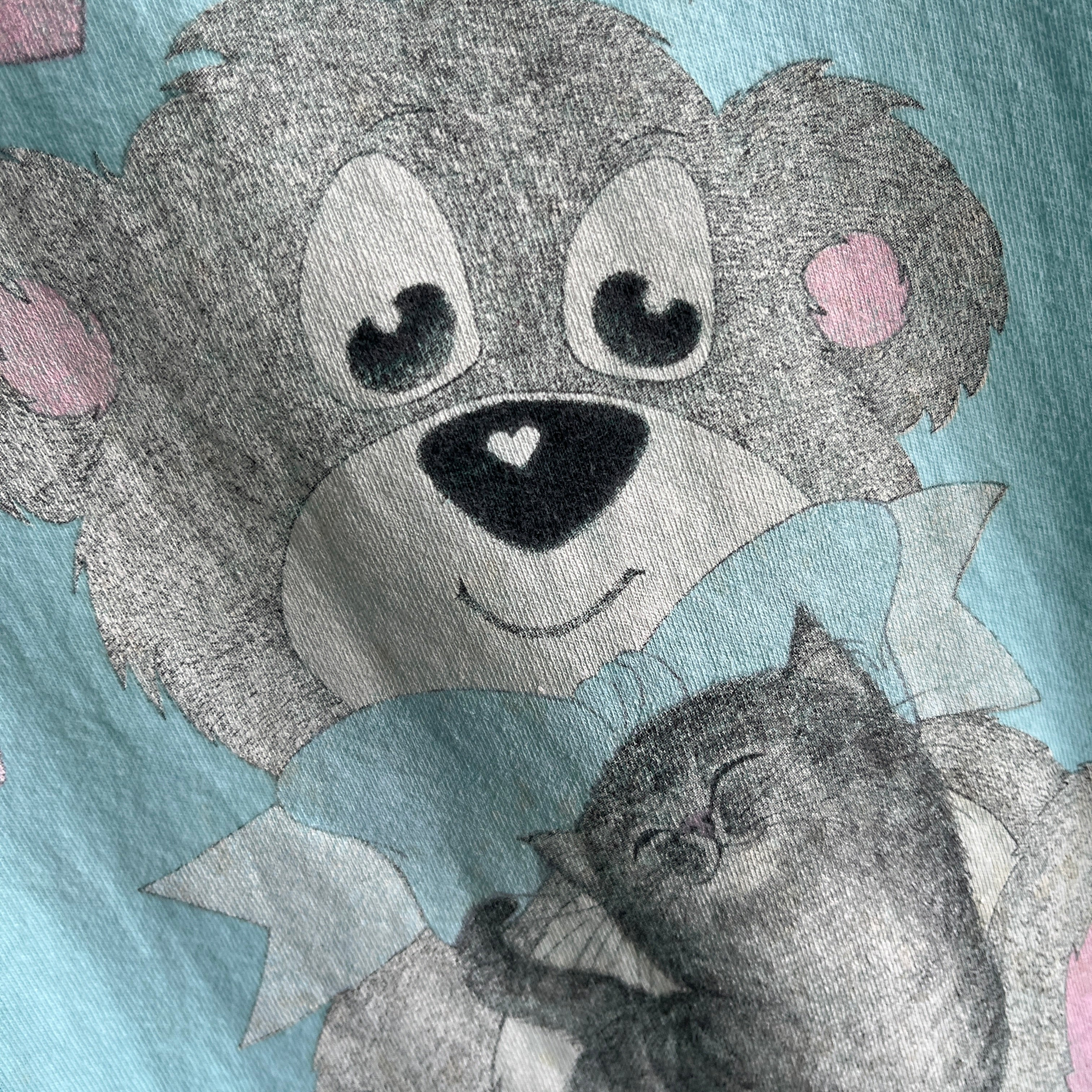 1980/90s Teddy Bear and Sweet Little Kitten T-Shirt