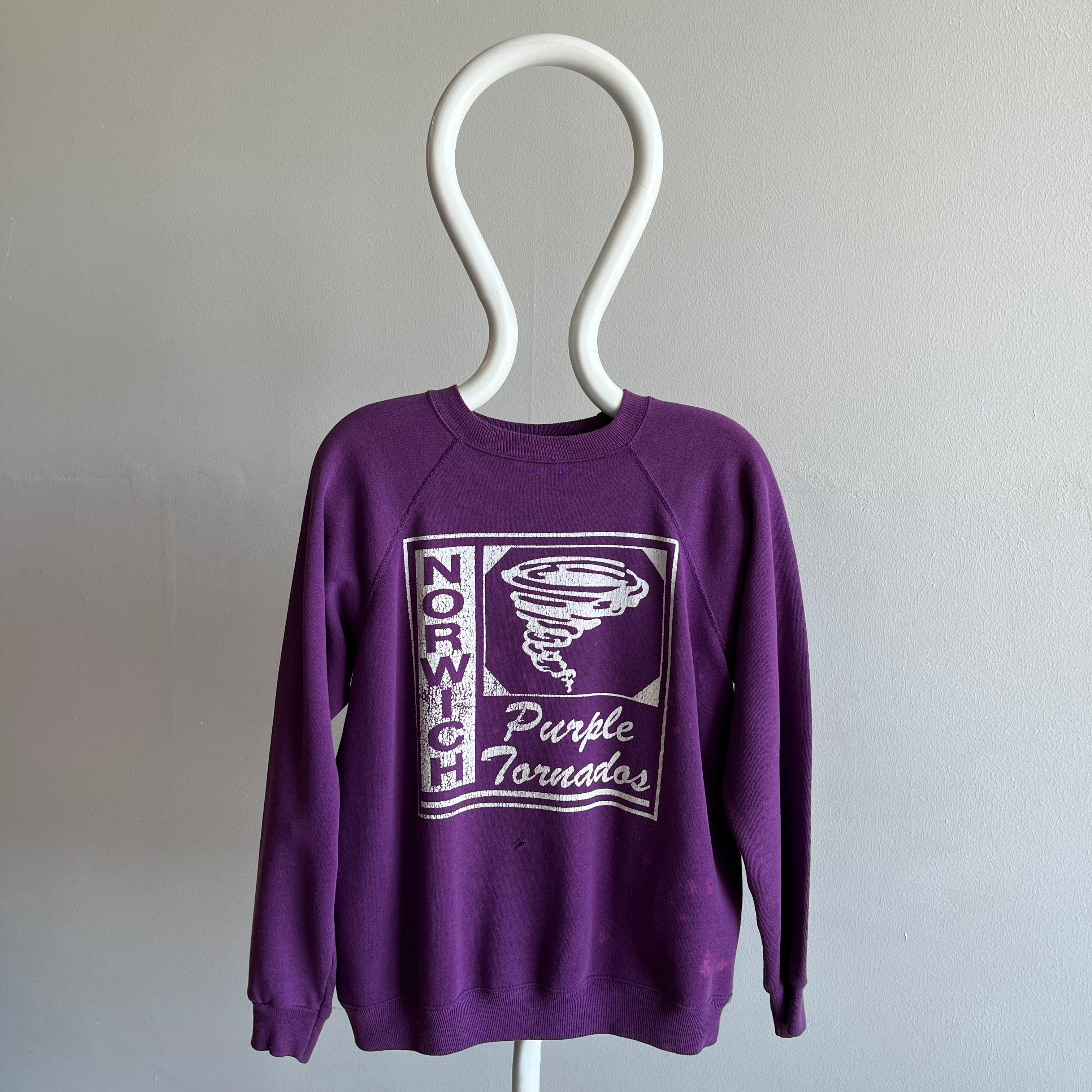 1980s Norwhich Purple Tornados Sweatshirt