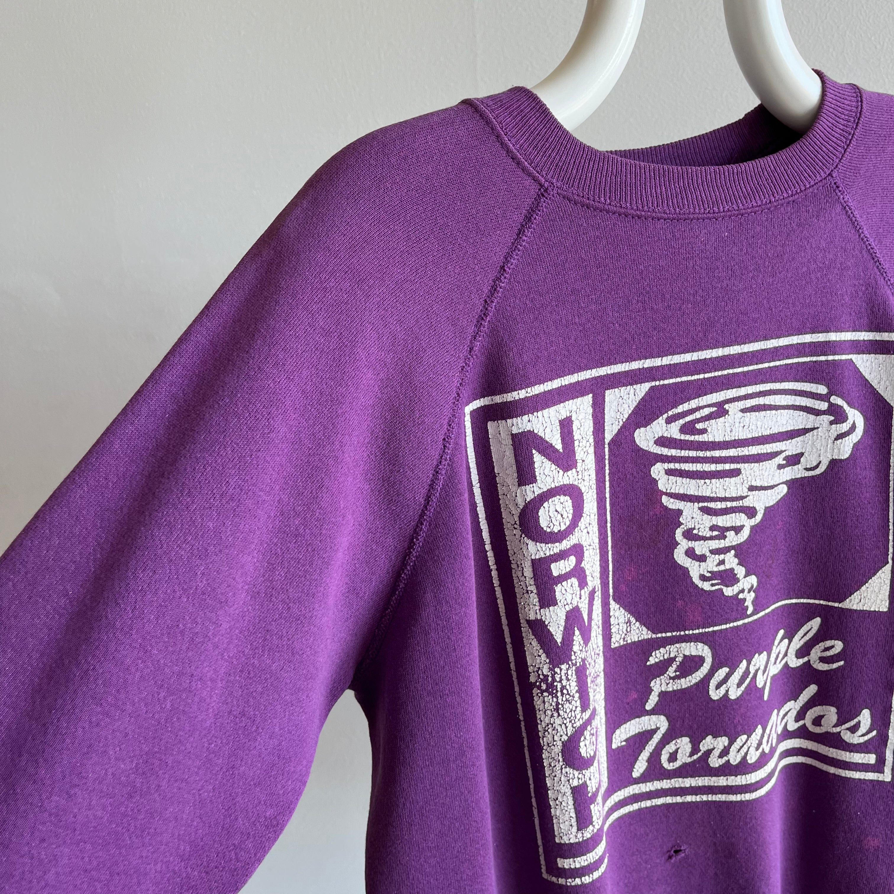 1980s Norwhich Purple Tornados Sweatshirt