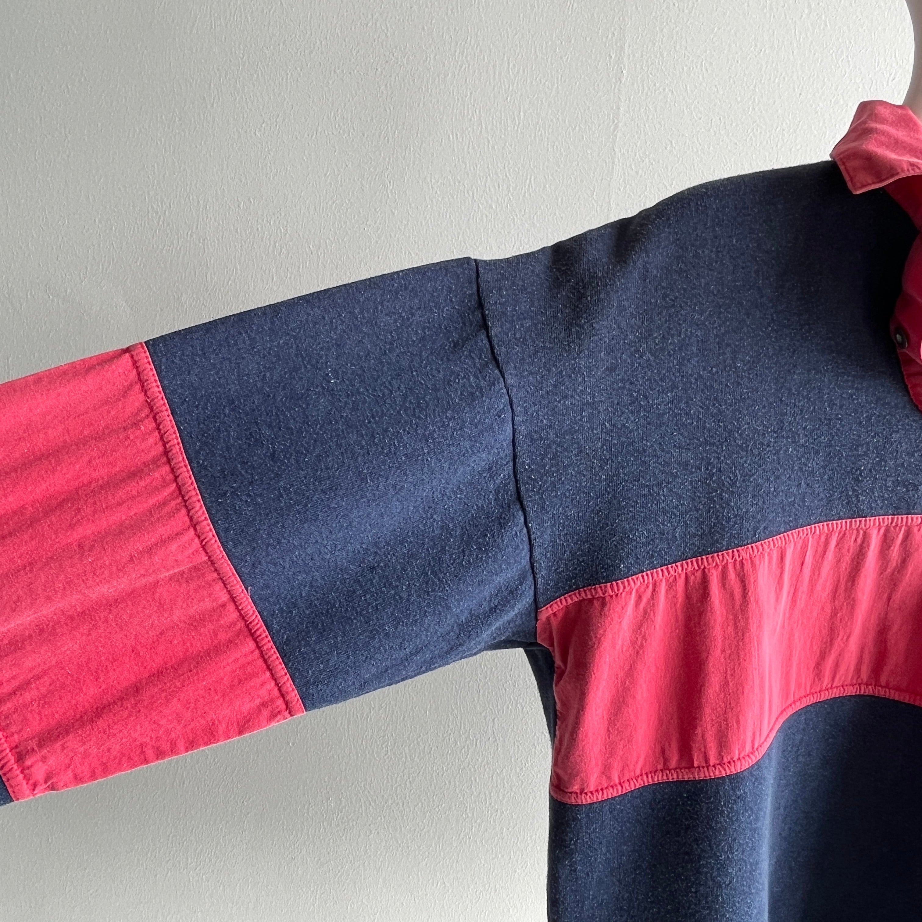 1980s Awesome Color Block Polo Sweatshirt - Swoon