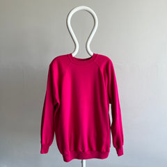 1980s Roomy Relaxed Fit Barbie Pink Sweatshirt