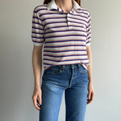 1980s !!!! Bruce Jenner Brand !!!! Sports In Motion - Striped Polo Shirt