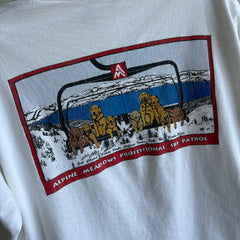 1980s Alpine Meadows Professional Ski Patrol Good Doggos Long Sleeve Cotton T-Shirt