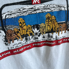 1980s Alpine Meadows Professional Ski Patrol Good Doggos Long Sleeve Cotton T-Shirt