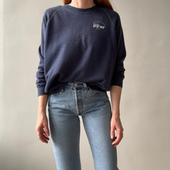 1970s Dreamy Mackinac Island Worn Out Sweatshirt with Contrast Stitching by Sportswear - !!!!