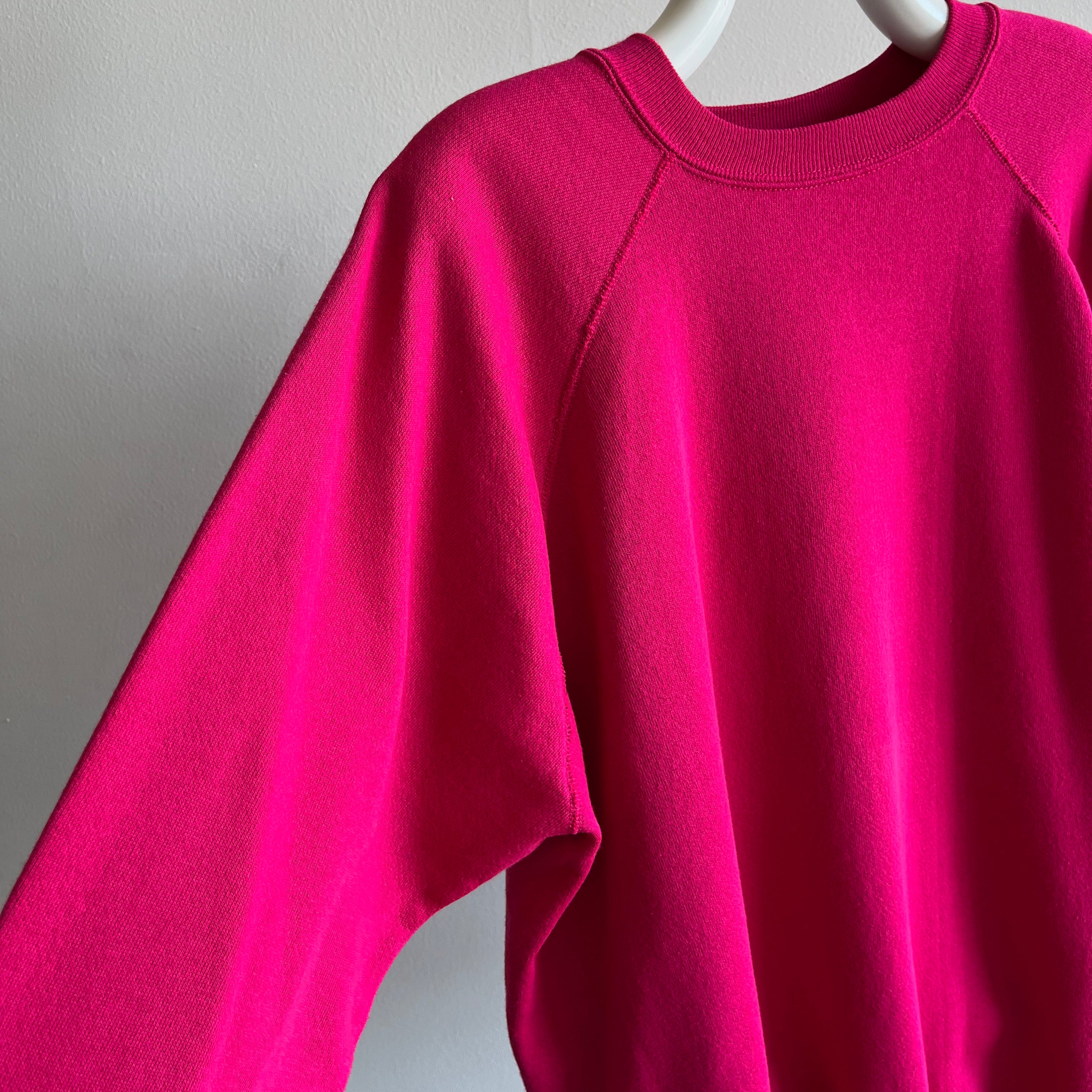 1980s Roomy Relaxed Fit Barbie Pink Sweatshirt