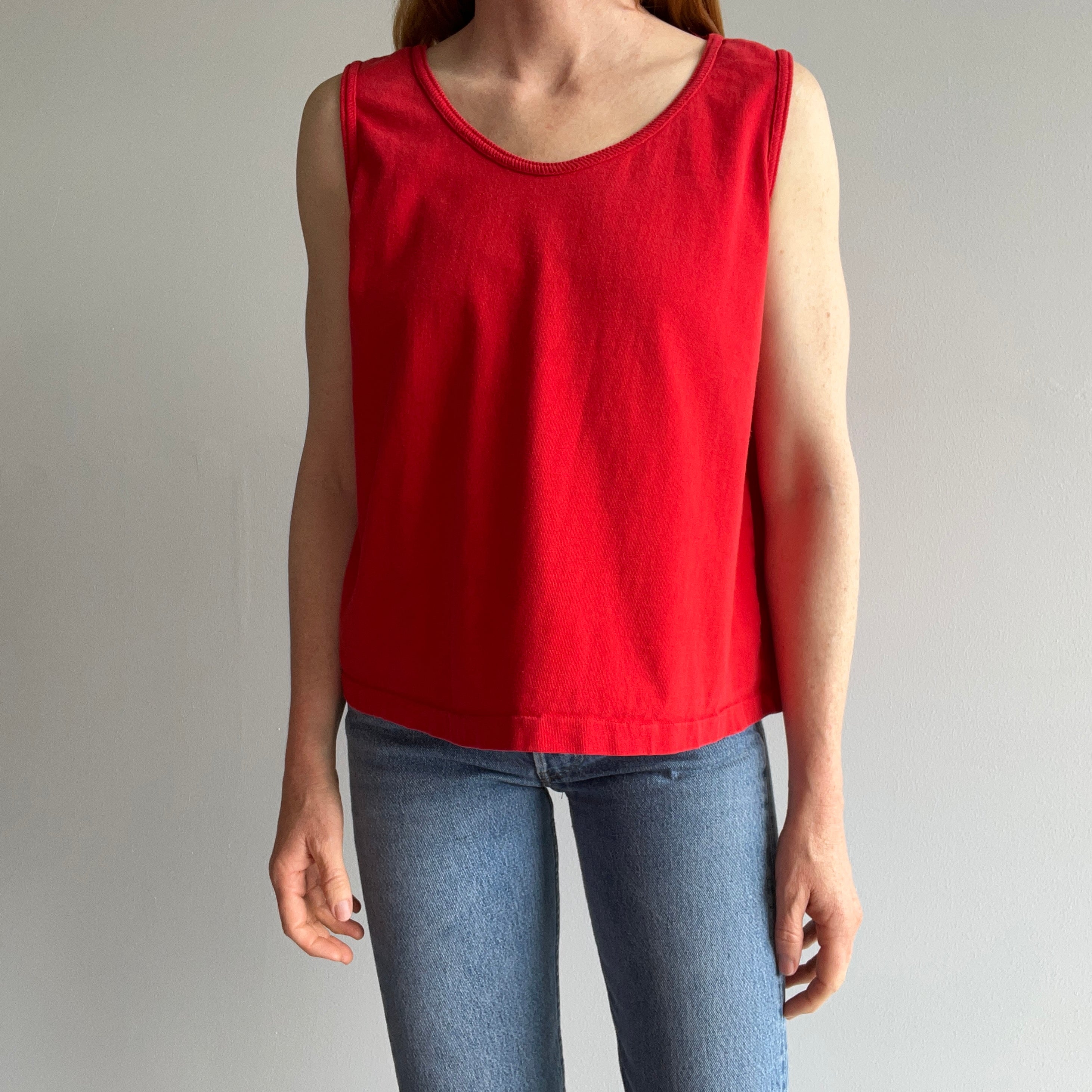 1980/90s Blank Red Tank Top - It's So Good