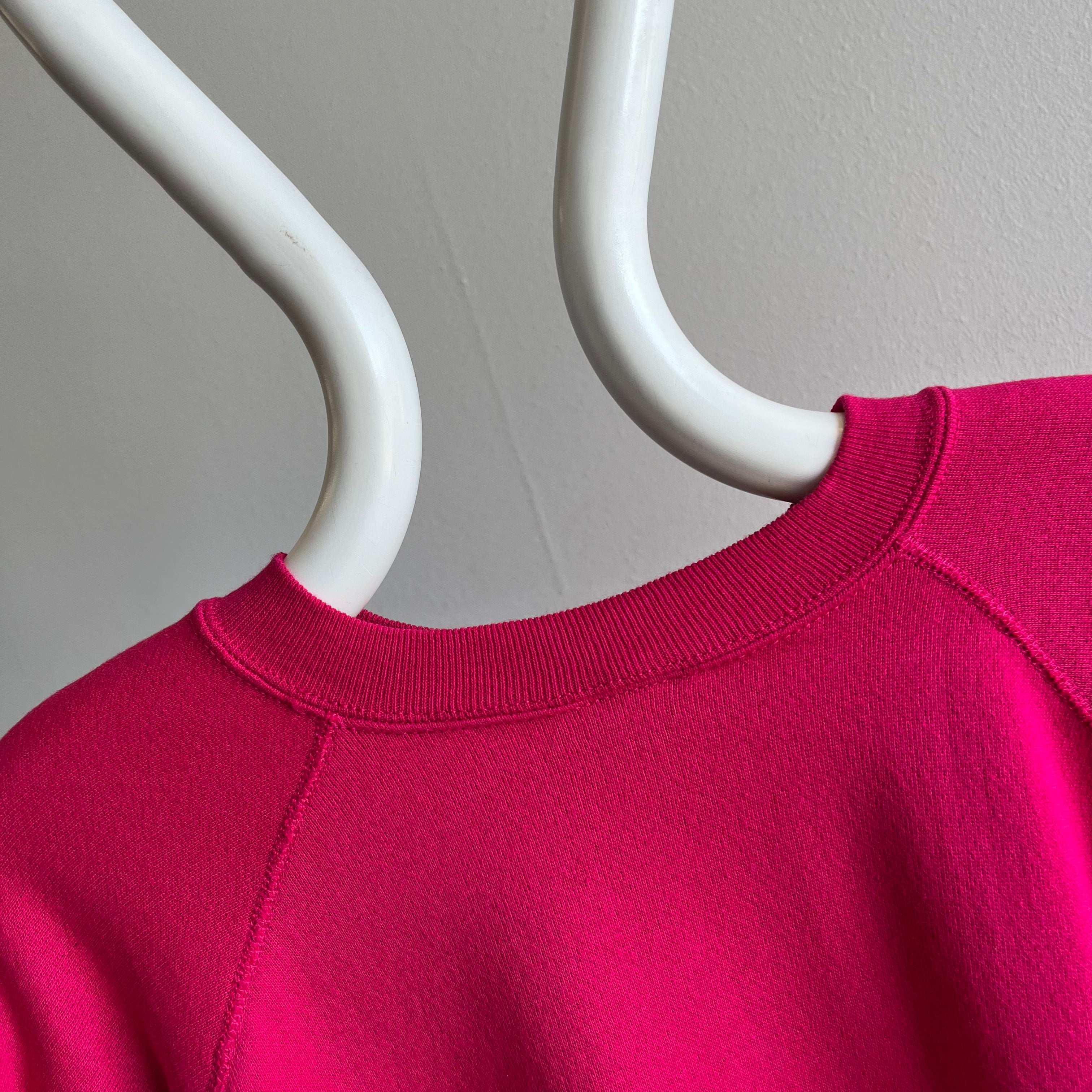 1980s Roomy Relaxed Fit Barbie Pink Sweatshirt