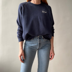 1970s Dreamy Mackinac Island Worn Out Sweatshirt with Contrast Stitching by Sportswear - !!!!