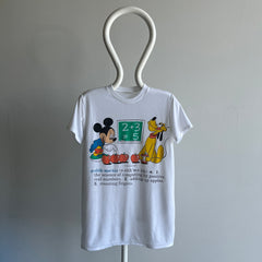 1980s Arithmetic Mickey and Snoopy Thinned Out T-Shirt