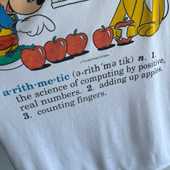 1980s Arithmetic Mickey and Snoopy Thinned Out T-Shirt