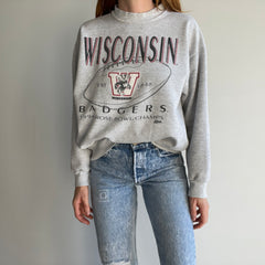 1994 Wisconsin Badgers Sweatshirt with A Tattered Split Collar - YES!