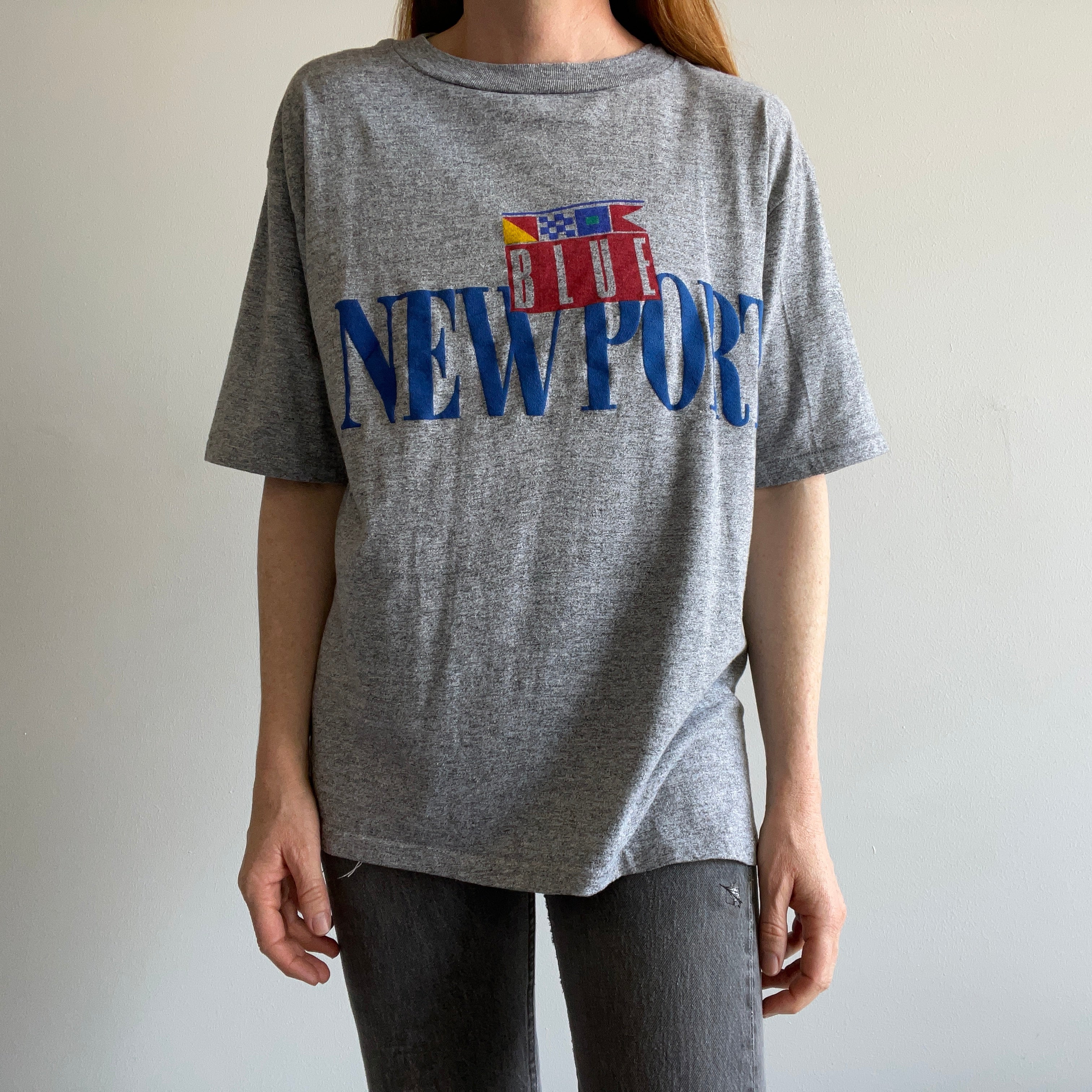 1990s Newport Blue Soft and Slouchy T-Shirt