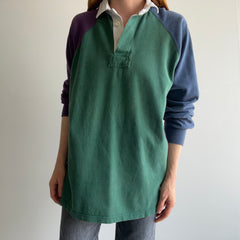 1990s Color Block Cotton Heavyweight Rugby Shirt