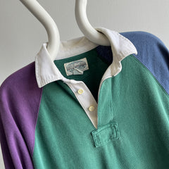 1990s Color Block Cotton Heavyweight Rugby Shirt