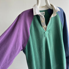 1990s Color Block Cotton Heavyweight Rugby Shirt