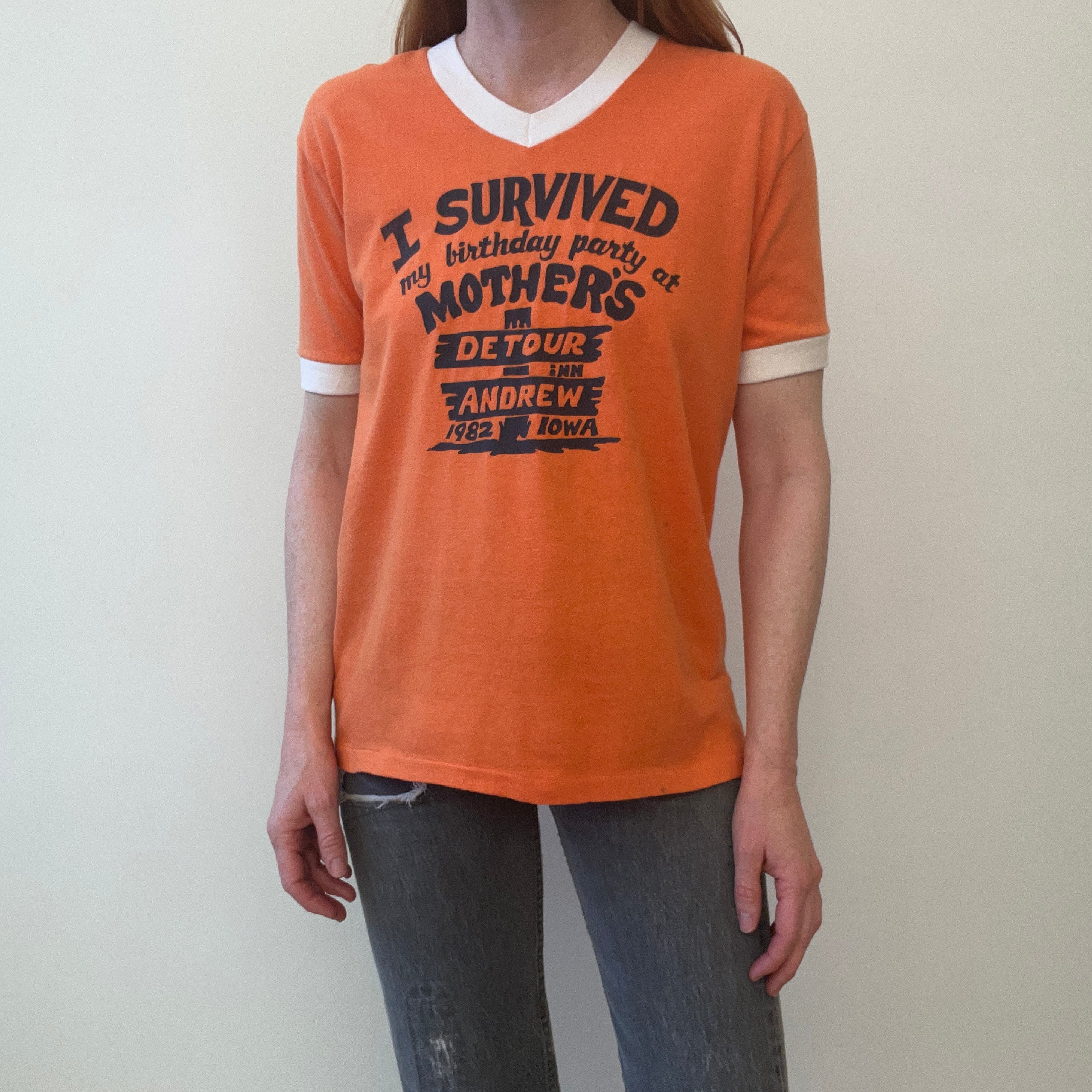 1982 I Survived My Birthday Party at Mother's Detour, Iowa Ring T-Shirt