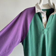 1990s Color Block Cotton Heavyweight Rugby Shirt