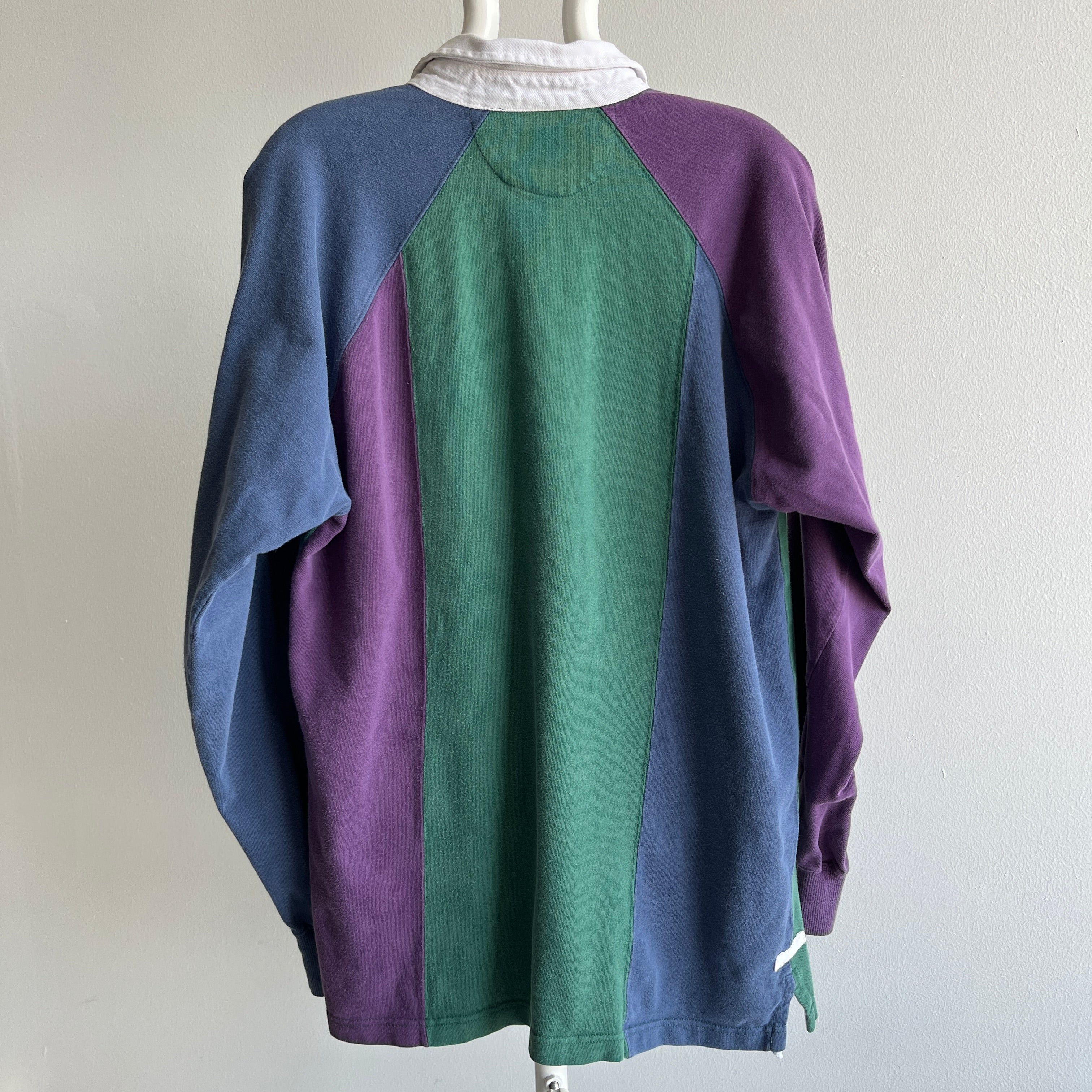 1990s Color Block Cotton Heavyweight Rugby Shirt