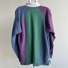 1990s Color Block Cotton Heavyweight Rugby Shirt