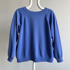 1980s Blank Cornflower Blue Tattered HHW Sweatshirt