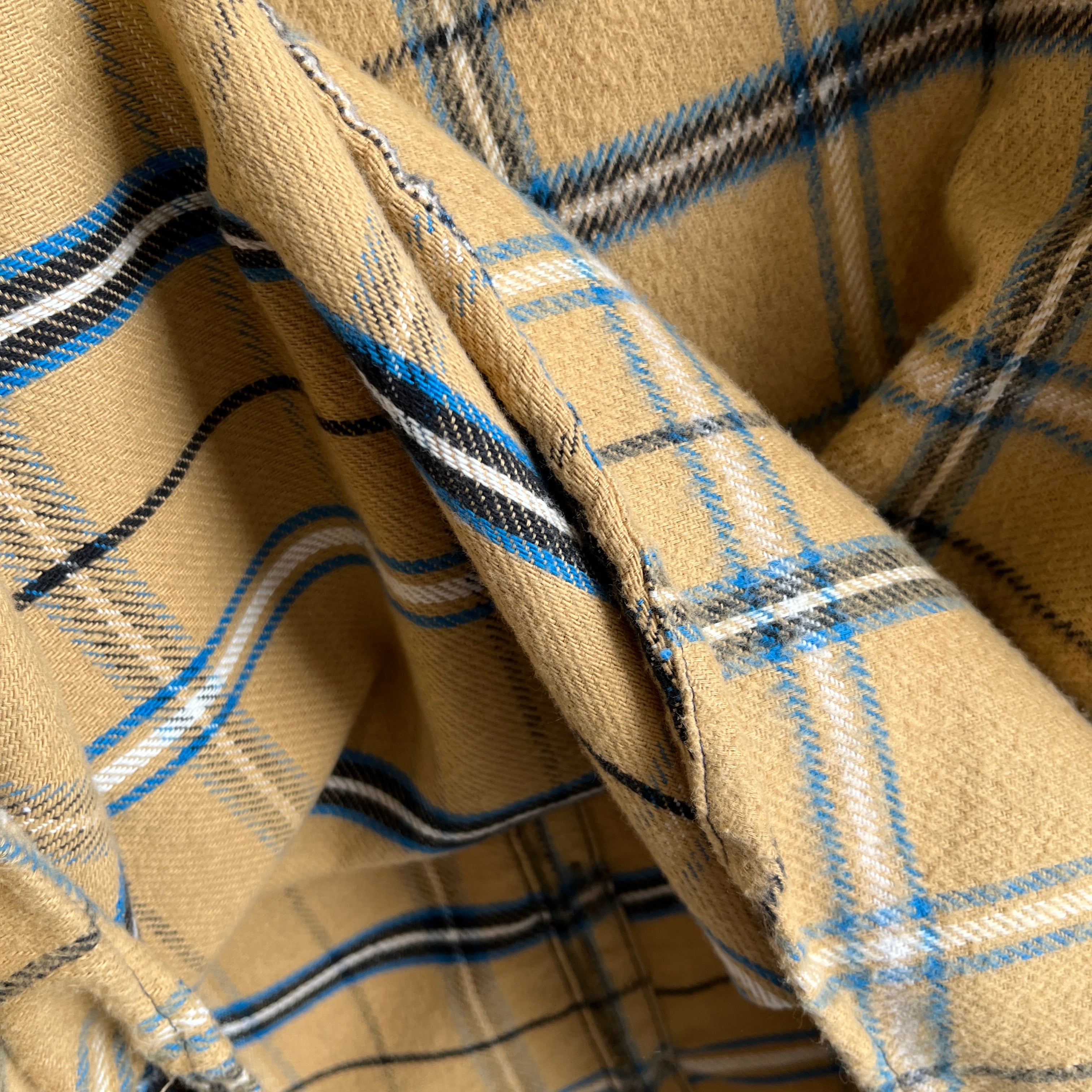 1970s Union Made Structured Cotton Flannel