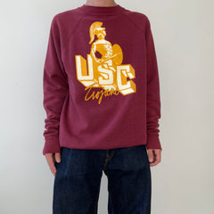 1980s/90s Burgundy USC Trojans Sweatshirt - FIGHT ON