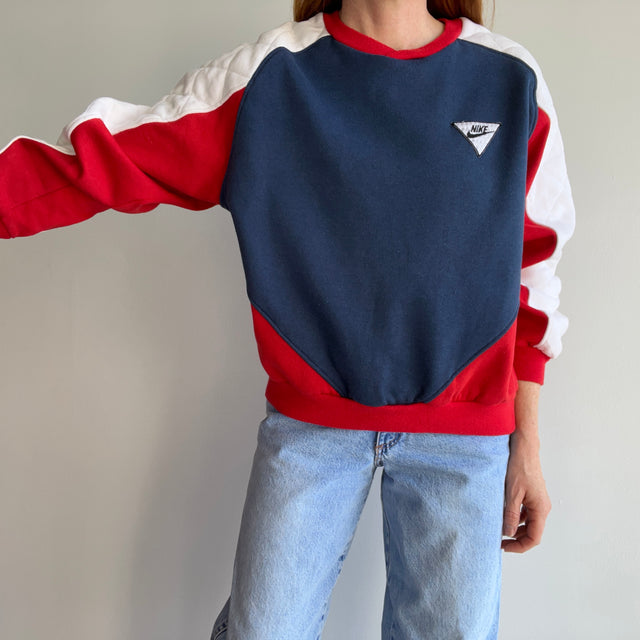 1990s Color Block Nike Quilted Sweatshirt