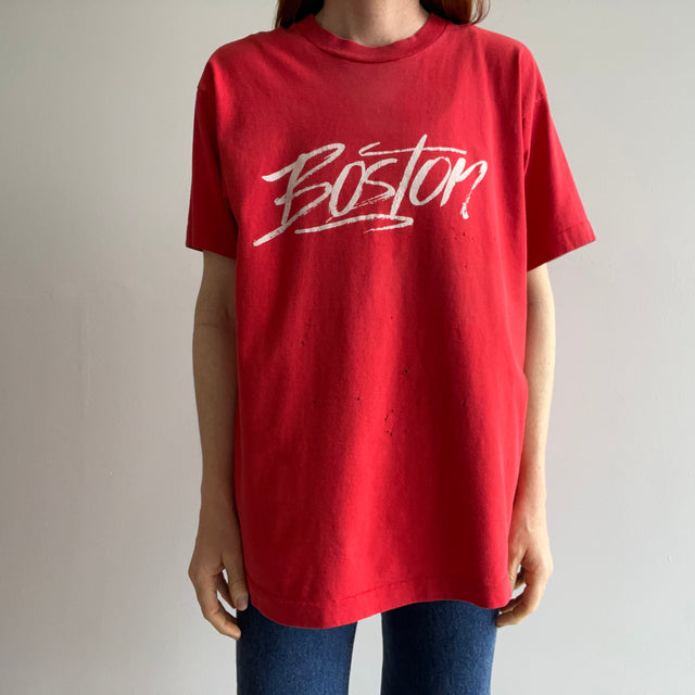 1980s Boston Faded and Beat Up Classic Tourist T-Shirt