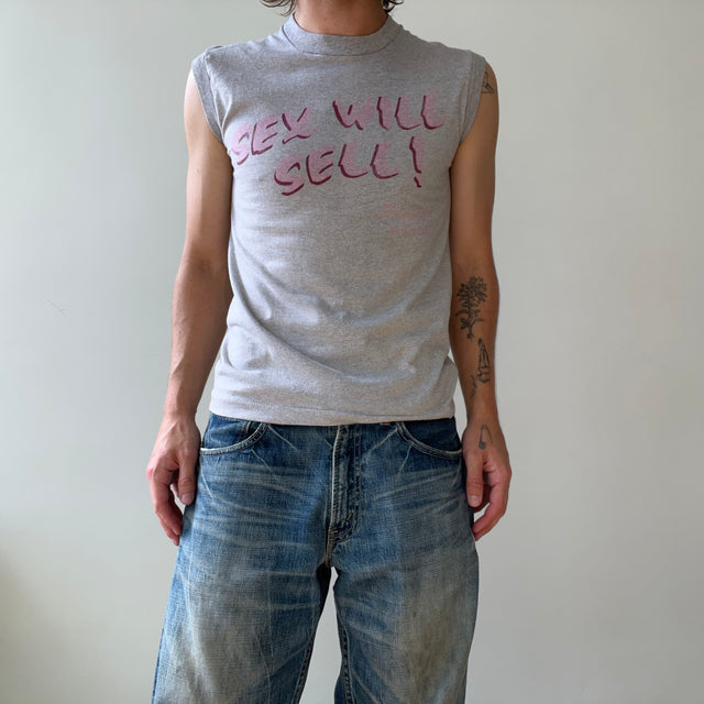 1984 Heather Grey Danny Tate Sex Will Sell Album Muscle T Shirt