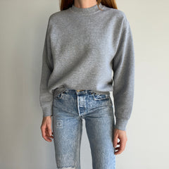 1980s BVD Blank Gray Sweatshirt with Contrast Stitching