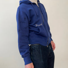1970s Navy Blue Repaired Beth Rivkah Zip Up Hoodie